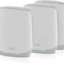 Netgear Orbi RBK763-100NAR AX5400 Tri-band WiFi 6 Mesh System, 5.4Gbps, Router and 2 Satellites 