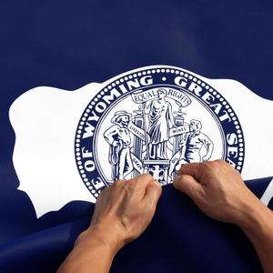 Anley Rip-Proof Double Sided 3-Ply Wyoming State Flag 3x5 Foot - Vivid Color, Canvas Header and Wrinkle Resistant - The Strongest, Longest Lasting Wyoming WY Flags 3 X 5 Ft