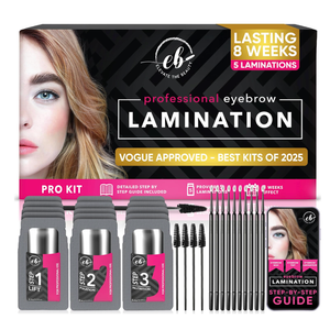 Elevate the Beauty Professional Brow Lamination Kit | Eyebrow Lamination Kit for Professional or DIY Use | 5 Laminations with Individual Sachets | Training Ebook & Brushes Included