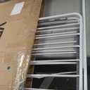 VEVOR Clothes Drying Rack, 2-Tier Foldable Laundry Dryer Rack with Sock Clips & 21 Drying Rods, Metal Height Adjustable Drying Racks for Outdoor & Indoor, Free-Standing & Space-Saving Hanger, White