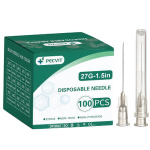100Pack 27Ga 1.5 inch Needle Luer Lock Lab Dispensing Accessories for Measuring,Refilling Inks