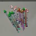 BBTO 24 Pcs Christmas Pencils Bulk Multi Point Stackable Push Pencil with Topper, Santa Claus Snowman Elk Xmas Tree Pens for Rewards Gift, Party Supplies, Christmas Stocking Stuffer