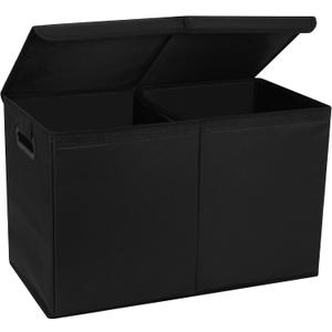 AOKJOY Car Trunk Organizer with Lid, 26x13x16 Inches, Black, 600D Oxford Cloth, Collapsible, 83 Liters, Rectangular, for SUV Truck Sedan