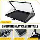 34" x 22" Card Display Case,Black Aluminum Lockable Trading Card Case with Handle,Trade Show Display Case for Sports Card/TCG/Jewelry Collection Black