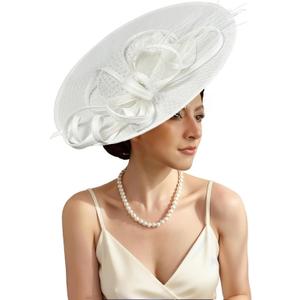 Unpifolov Fascinators Hats Elegant Women Flower Mesh Feathers Wedding Cocktail Bride Headband for Derby Hat Tea Party