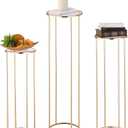 ANABIUP 3pcs Gold Metal Cylinder Pedestal Stand, Round Display for Wedding & Party Decor, Cake Plant Vase Stand, Birthday Backdrop Column