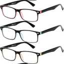 LADEESSE 5-Pack Reading Glasses for Women - Blue Light Blocking Readers for Computer Eye Strain Anti-Glare Men Womens Reader Eyeglasses/W Spring Hinge Bluelight Glass for Woman Eyes Protection(0.50)