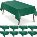 Kongdaoth Dark Green 8 Pack Plastic Tablecloth, Rectangle Tablecloths 54"x 108", Disposable Plastic Table Cover for Party Disposable Tablecloths