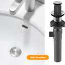 Pop-up Sink Drain Stopper with Lift Rod - Universal Bathroom Sink Drain Kit for Lavatory & Vanity Sink with Overflow, Fit Most US Drains (Chrome)