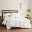 ACCURATEX Oversized King Duvet Insert Comforter 120x98,100% Cotton 400GSM Thick Fluffy Down Alternative Comforter,Breathable Soft White Hotel Bed Duvet Insert with Corner Tabs