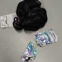 RUWISS Claw Clip Messy Bun Hair Piece Real Human Hair Buns Wavy Curly Chignon Hair Bun Extensions Tousled Updo Ponytail Hairpieces Hair Scrunchie with Clip for Women Brown