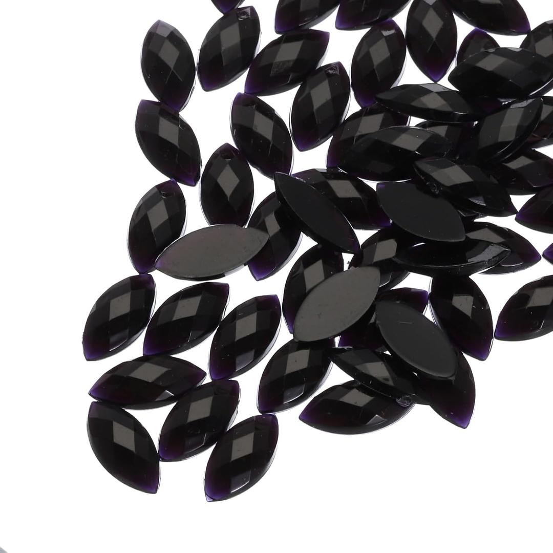 MECCANIXITY 50Pcs Acrylic Horse Eye Gems 7x15mm Flat Back Artificial Rhinestones for DIY Crafts Bead Wedding Party Face Painting Jewelry Making Black MECCANIXITY 50Pcs Acrylic Horse Eye Gems 7x15mm Flat Back Artificial Rhinestones for DIY Crafts Bead Wedding Party Face Painting Jewelry Making Black