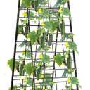 Heavy Duty 50"x17" Adjustable A-Frame Trellis for Climbing Plants Rust-Proof Metal Garden Trellis with Dense Grid Design, Perfect for Raised Beds, Tomatoes, Cucumbers & Outdoor Vines (Black, 1 Pcs)