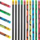 Outus 15 Pieces Color Changing Mood Pencil Bulk with Eraser 2B Wooden Heat Activated Fun Pencils Assorted Colors Thermochromic Pens Gifts for Prizes Birthday Gift Party Favors