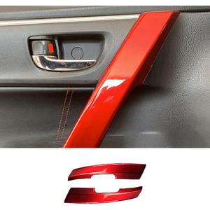 for Toyota Corolla 2014 2015 2016 2017 2018 2019 2PCS Car Inner Front Door Armrest Handle Bowl Frame Cover Trim Interior Decoration Accessories, NOT FIT 2019 Corolla Hatchback (Wine Red)