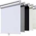AOSKY Blackout Cordless Roller Shades for Windows, 35.5" W x 64" H, White | Black Out Window Shade with Spring System, Thermal Insulated UV-blocking Fabric, Room Darkening Pull Down Blind for Home Door