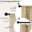 HolidayIdeas Outdoor Patio Curtains Waterproof with Rod Pocket 6 Panels 110x95 Inch- Weatherproof Balcony Outdoor Curtains for Apartments,Porch, Gazebo, Pergola, Sliding Glass Door, Cream