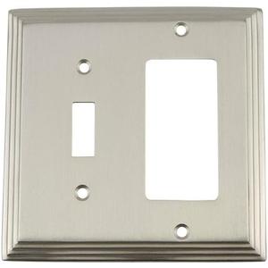 Nostalgic Warehouse Deco Electrical Outlet Switch Plate Cover (Toggle and Rocker, Satin Nickle)