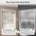 2 Inch Solid Wood Cordless Blinds for Indoor Windows, 31" W x 48" H-White