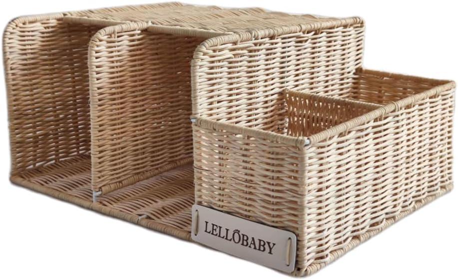LELLOBABY X Hampton BABY - Deluxe Rattan Diaper Caddy