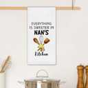 Nan Grandma Mother's Day Birthday Gifts Kitchen Towels, Grandma Gifts from Grandkids Dishcloths Dish Tea Towel, Everything is Sweeter in Nan's Kitchen Decorative Hand Towels 16x24 Inches