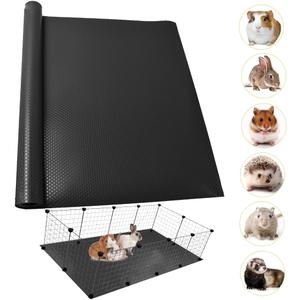 Guinea Pig Bedding Cage Liner 24"×118" 1pcs Waterproof Rabbit Bedding, Waterproof and Reusable Pads for Guinea Pigs, Rabbits, Hamsters, Gerbils, and Chinchillas?Black Mat