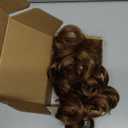 REECHO Ponytail Extension, 9" Short Curly Wavy Claw Clip Pony tails Hair Extensions HP001 Hairpieces for Women - Reddish Brown