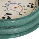 zyzamay 16 Inch Green Vintage Indoor/Outdoor Wall Clock with Thermometer & Hygrometer & Waterproof, Large Silent Sweep Numerals, Perfect for Porch, Garden, Pool
