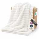Bedsure GentleSoft White Throw Blanket for Couch - Cozy Soft Fleece Summer Throw Blankets for Bed, Cute Small Gift for Women Girls, House Bedroom Decor Aesthetic, Off White, 50x70 Inches