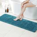 MIULEE Teal Bathroom Runner Rug 24x60 Inches, Long Bath Mat for Bathroom Floor Bathtub Showers, Machine Washable Absorbent Microfiber Carpet with TPR Anti-Slip Back