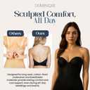 Dominique Noemi Womens Backless Strapless Longline Bustier Bridal Bra #6377 - Full Support, Shaping Bra - Lingerie for women, 34C