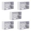 Totority Wall Socket Junction Box 5 Pcs ABS, White, 4.72 X 2.87 X 1.37 Inch, External Installation, Home Decor Electrical Outlet Box for Household Use