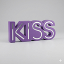 Led Table Sign Kiss Purple