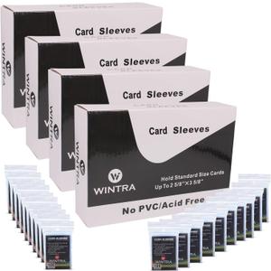 2000 Count Penny Card Sleeves, 2-5/8 x 3-5/8'' Soft Protective Inner Sleeves,Ultra Clear Baseball Card Protectors