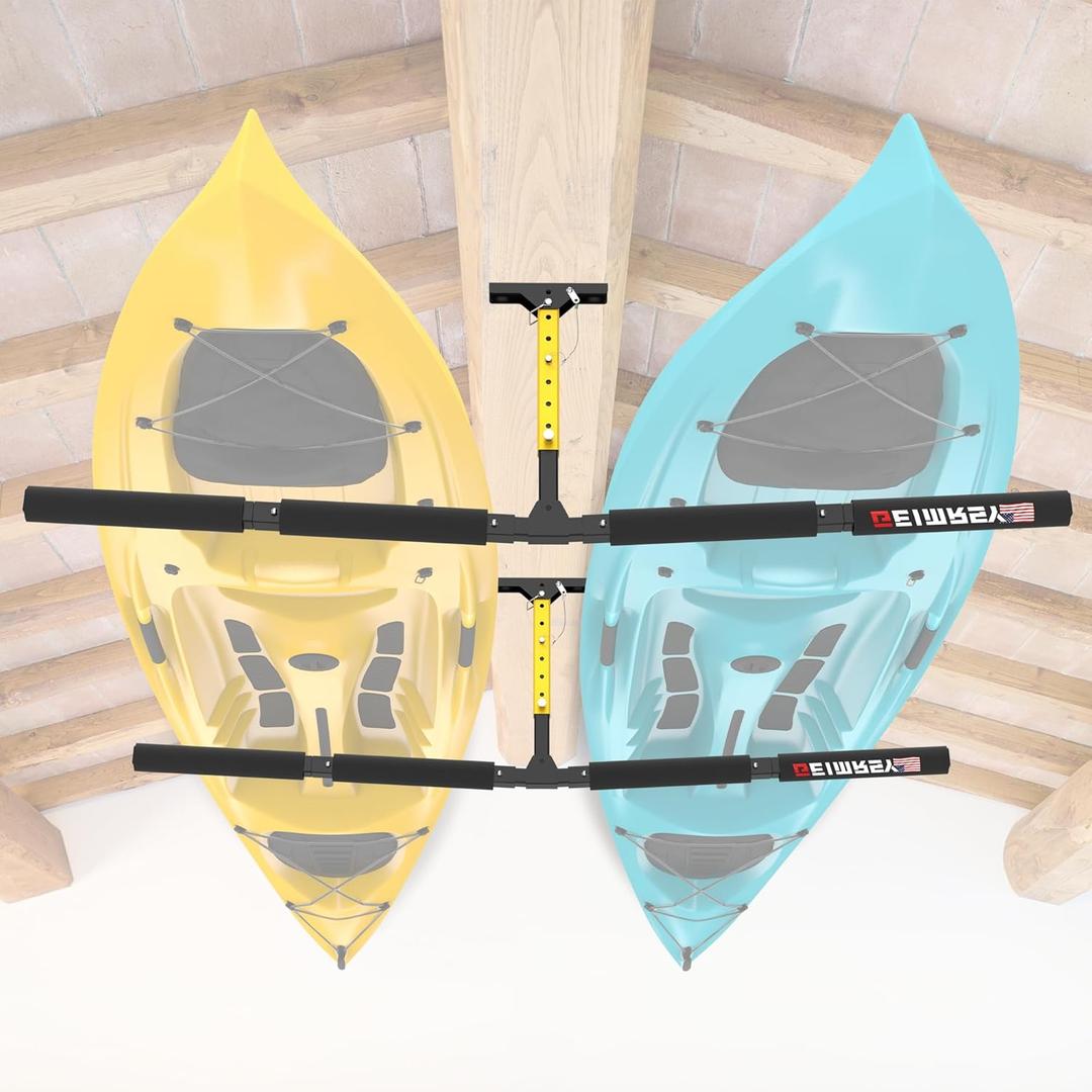 GanFindX Kayak Ceiling Rack, Holds Up to 150 lbs | Perfect for Storing Kayaks, Ladders, Paddle Boards, SUPs, and Snowboards | Garage Hanger - 2 Pack