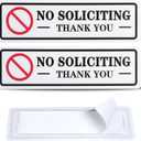 2 Pack No Soliciting Sign for House That Keeps Solicitors Away, 2 Super Strong Tapes for All Surfaces, 8.3 2.4 In, 2026 Version, Perfect for Home, Office, Apartments, Front Doors, Porch, Garage