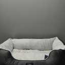 Serta Orthopedic Cuddler Dog Bed for Pets  Slate Gray (Large)