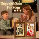 Christmas Gifts for Mom from Daughter Son Kids, Mom Gifts Engraved Night Light with 5x7 Mother Picture Frame Solid Wood, New Mama Gift Mommy Son Picture Frame Mother-in-Law Birthday Gift for Mama