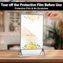 EHWINE 20 Pack Acrylic Sign Holder 4 x 6, Double Sided Black Picture Frame Stand up Table Top Sign Holders, Clear Display Stand Menu Flyer Holder for Wedding Party