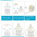 Sippy Cup Soft Spout Conversion Kit for Evenflo Balance Plus Wide Neck Baby Bottles, Toddler Transition Kit with Silicone Sippy Spout Nipple, Weighted Straw, Bottle Handle, Cleaning Brush, 3 Pack, 6m+