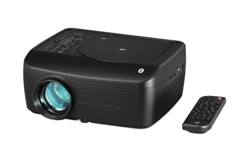 GPX - Mini Projector with Bluetooth & DVD/CD Player Black