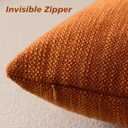 Foindtower Set of 2 Decorative Textured Burlap Linen Throw Pillow Covers Farmhouse Boho Cushion Cover Solid Accent Pillowcase for Couch Sofa Bed Living Room Home Decor,2020 Inch,Burnt Orange (Gold Flame)