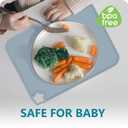 Cutebe Silicone Placemat for Toddles Kids Non-Slip Reusable Portable Kids Placemats for Dinning Table Heat Resistant Placemats, Baby Placemat Stain Resistant Silicone Mat for Dining Table 3 Pack (Blue/Green/Pink)