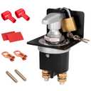 Spurtar Battery Disconnect Switch 12V 24V 36V with Lock-Out Plate 500A High Current Battery Kill Switch Power Cut Off Shut Off Isolator for Car Truck Winch RV Boat Backhoe Tractor Motorhome Hot Rods