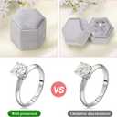 4 x WantGor Velvet Jewelry Ring Box, 3 Slots Hexagon Ring Gift Box Vintage Ring Display Holder Case for Wedding Ceremony Proposal Engagement (Gray)