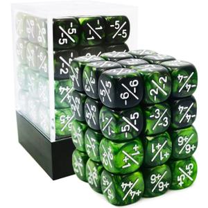 36pcs 12mm Marble Green & Gemini Green Dice Counters Set, Small Token Dice Compatible with MTG, CCG, Card Games