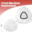 Mop Head Replacement, 3 Pack Spin Mop Refill Replace Head Compatible O Cedar Easywring 1-Tank System, Great Cleaning Power, Microfiber, Helper Housework, Machine Washable Easy-to-Replace, White