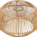 12.61" Rattan Lamp Shade, Bohemian Handmade Woven Lampshade for Kitchen Island Dining Room Living Room Farmhouse Rattan Hanging Lamp Shade 1 -Pack (UFO-shaped brownish yellow)