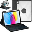OYEEICE for iPad 11th 10th Generation Case with Keyboard - Upgraded 360 Magnetic Detachable Cover with Backlit Keyboard, Pencil Holder for iPad 11-inch A16 2025 10th Gen 10.9 inch - Black