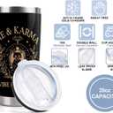 Karma Cat Gifts Me & Karma Vibe Like That 20oz Stainless Steel Insulated Tumbler with Lid and Straw Mystical Celestial Coffee Cup Music Lover Gift (Tum-Me & Karma Black)